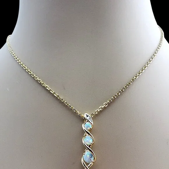 10 Karat Yellow Gold Twisted Opal Pendant #24036 - Picture 6 of 9